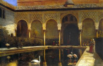 Edwin Lord Weeks : A Court in The Alhambra in the Time of the Moors II